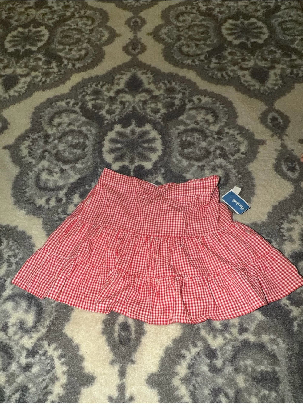 Marshalls Red Gingham Ruffle Mini Skirt
